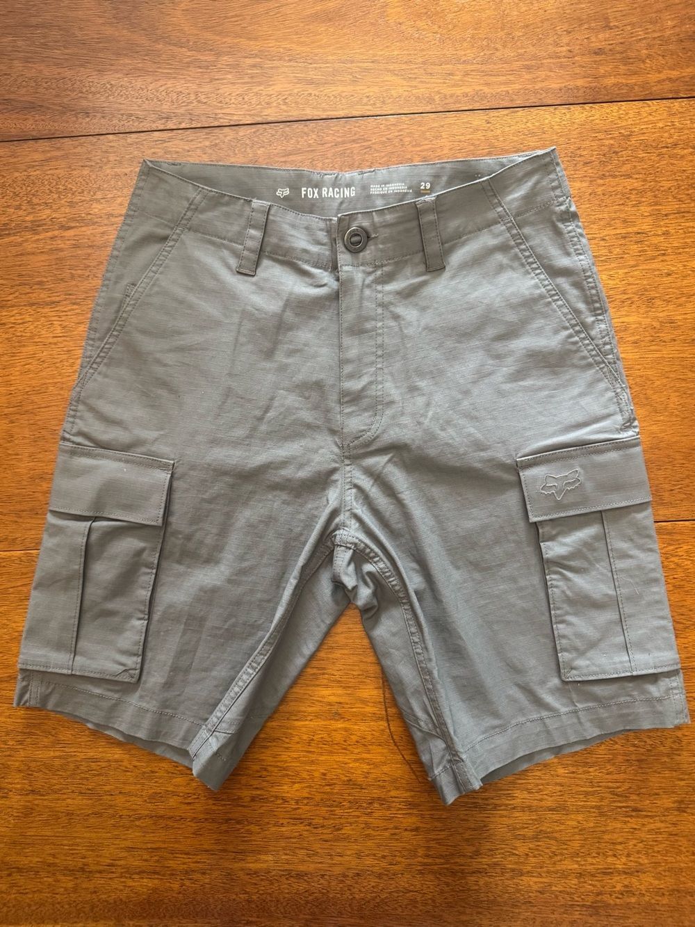 Fox Racing Cargo Shorts Mens 29 Gray Cotton Stretch Utility Cargo Casual MTB BMX